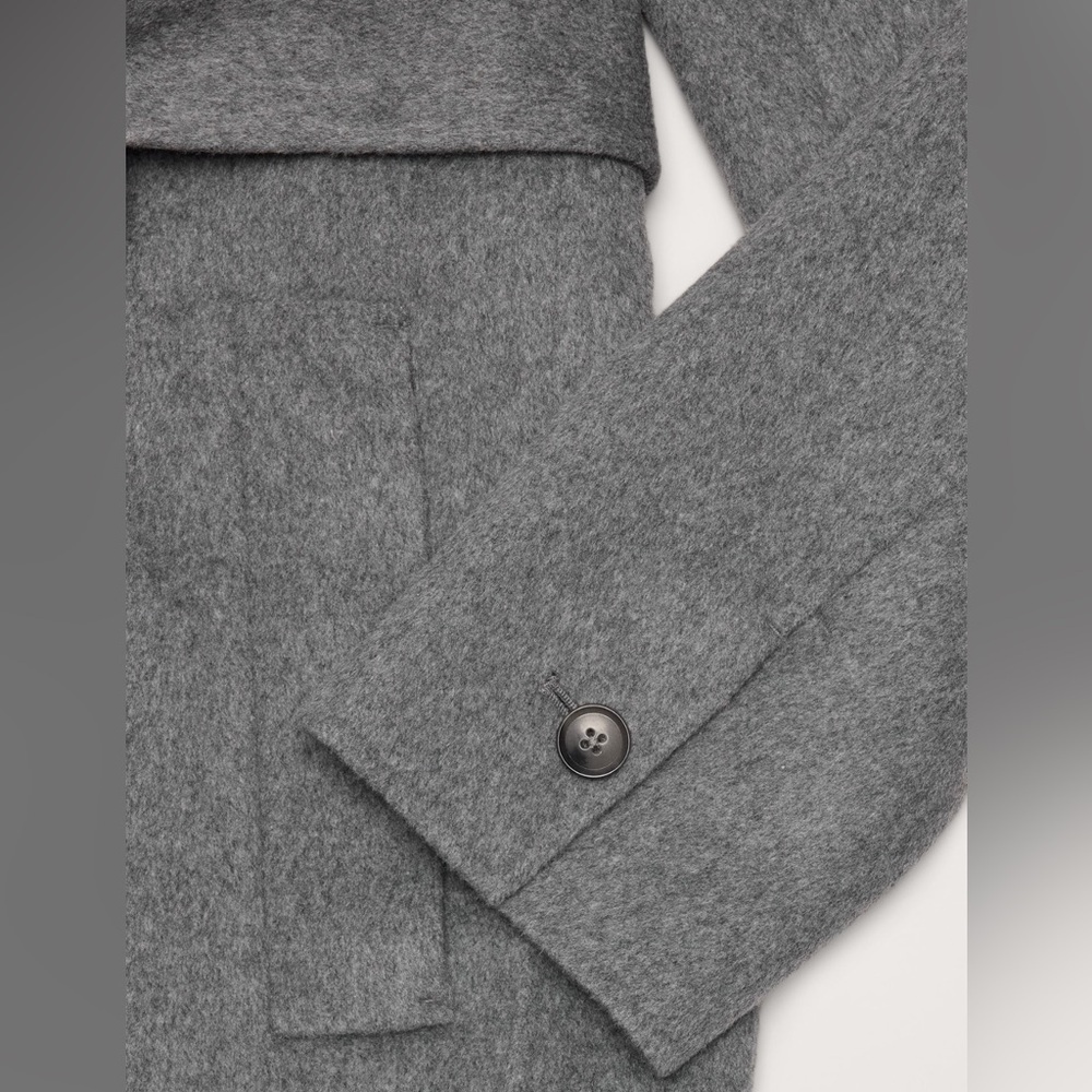 NWT! Banana Republic Black DOUBLE-FACED WRAP COAT 🔹 - Picture 5 of 11